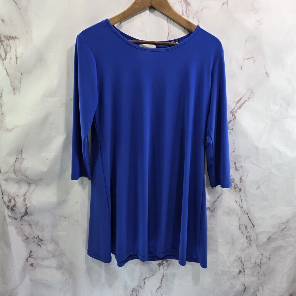 Clara Sun Woo Top Womens Small Royal Blue Blouse Keyhole Tunic Anthropologie